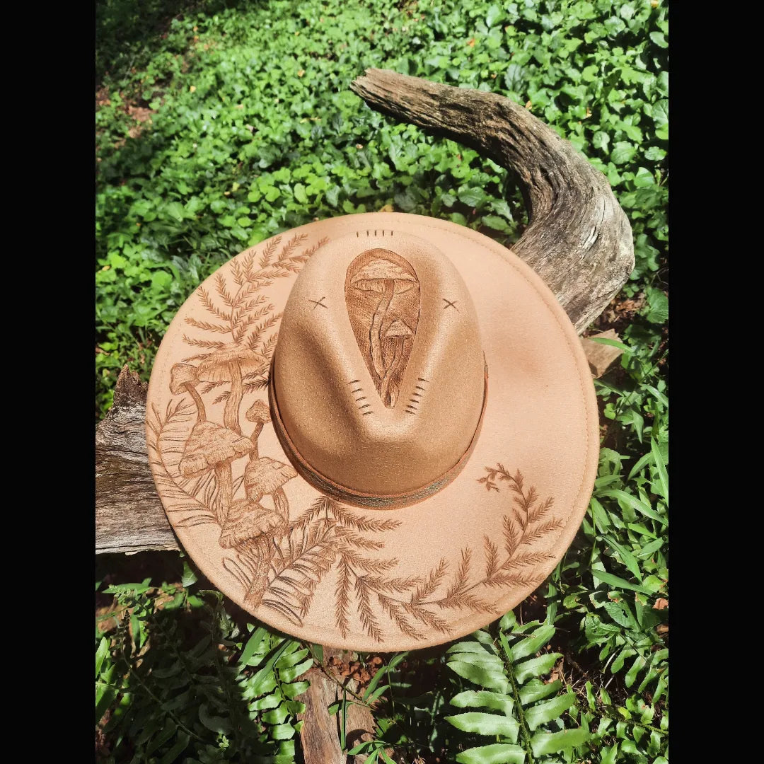 Tan Mushroom Fern Hat