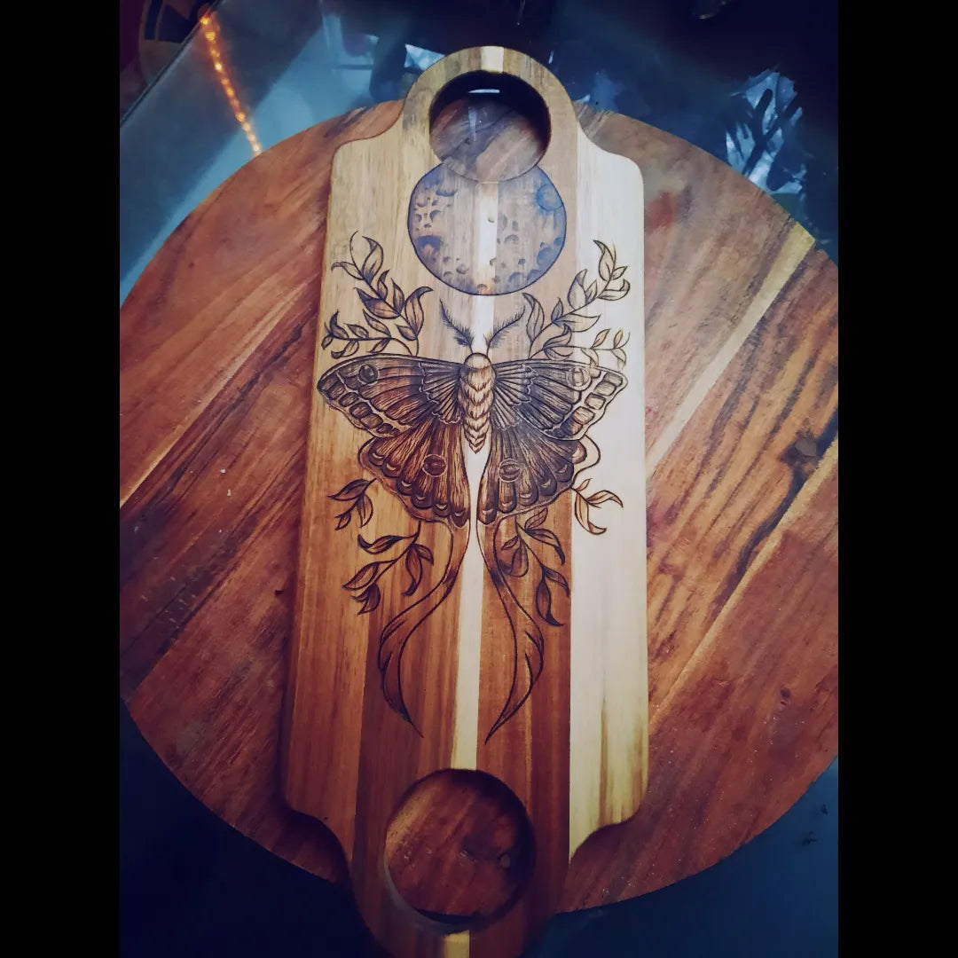 Luna Moth Charcuterie Board