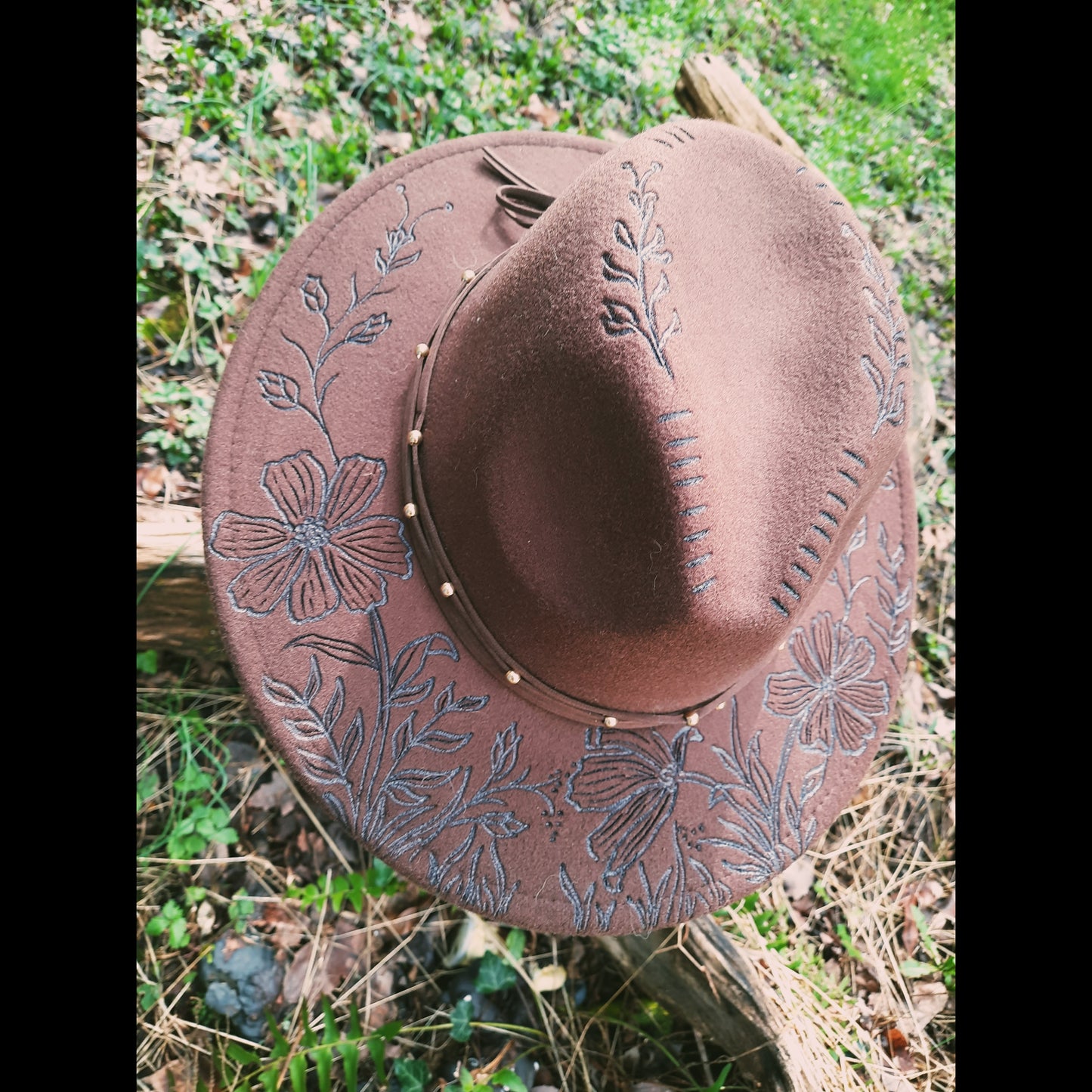 Wild flower wide brim hat