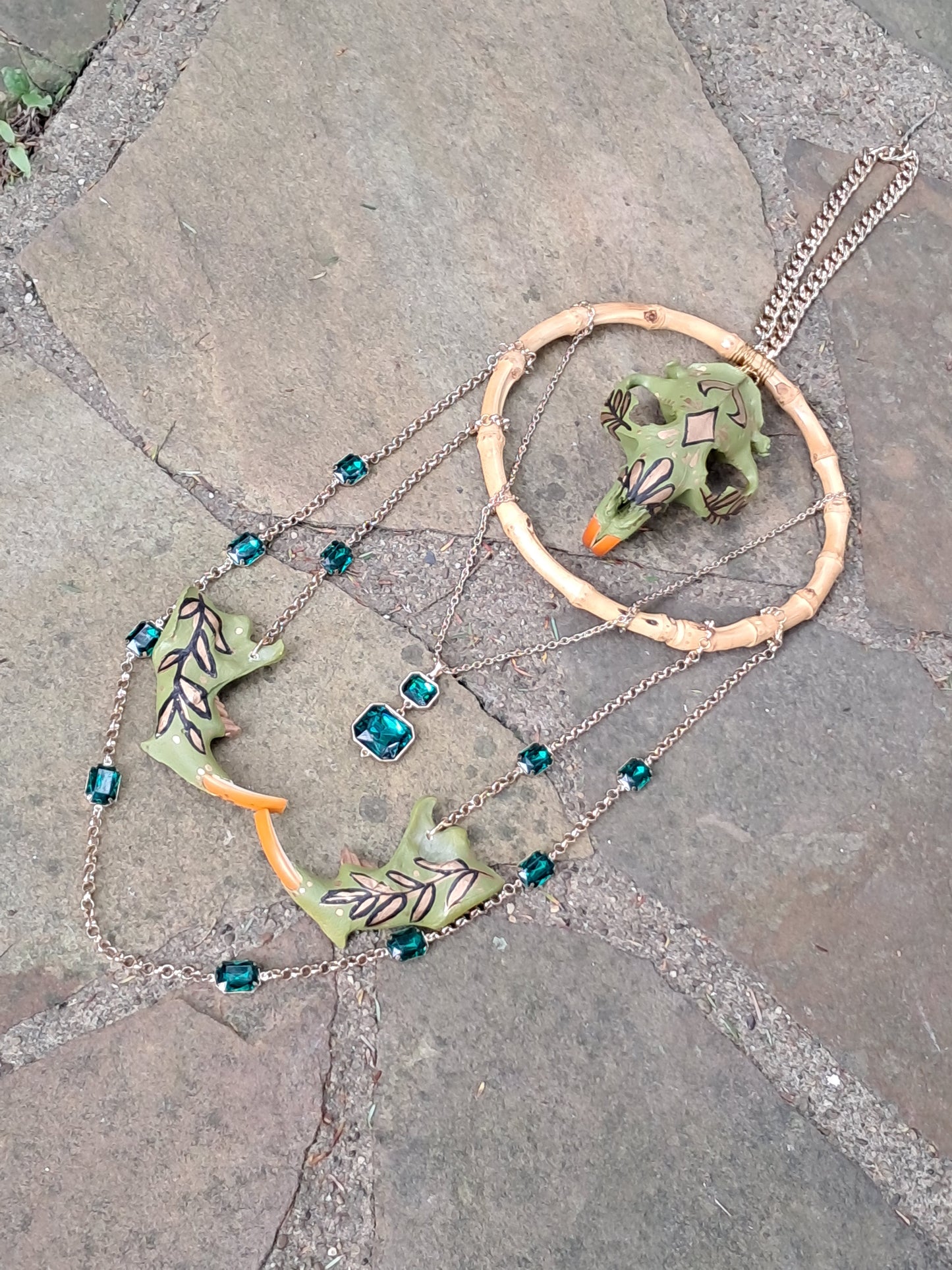 Beaver skull windchimes