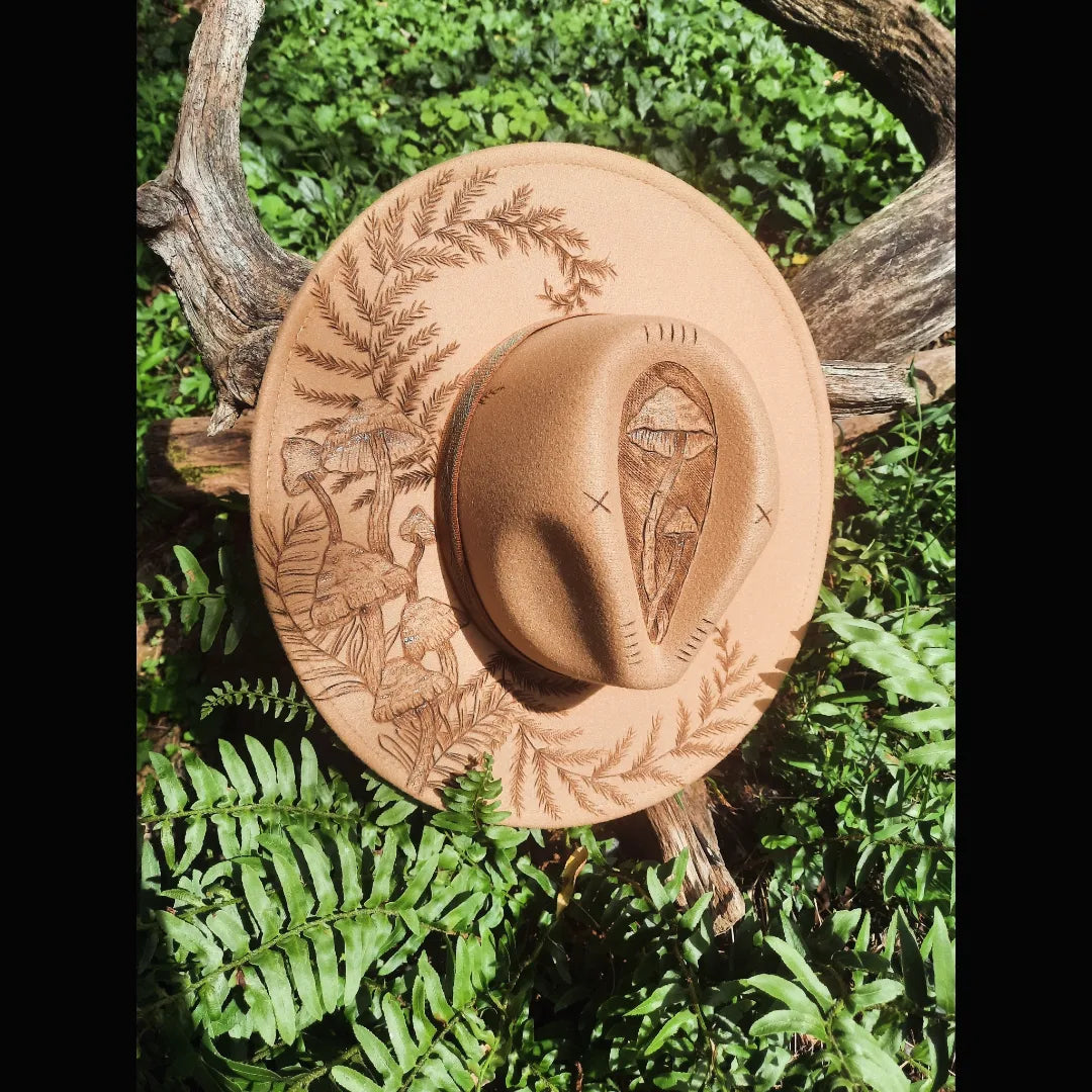 Tan Mushroom Fern Hat