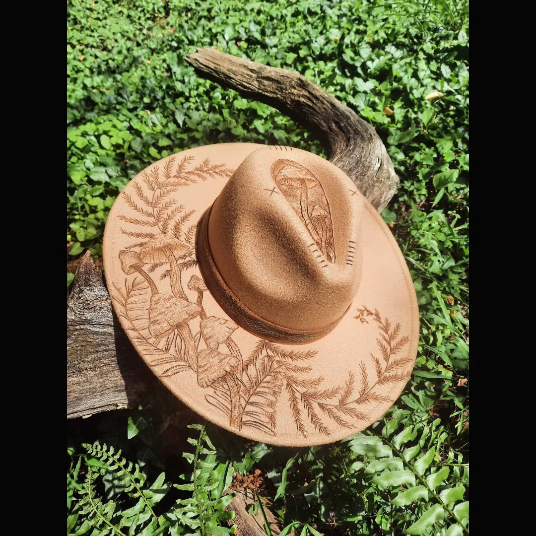 Tan Mushroom Fern Hat