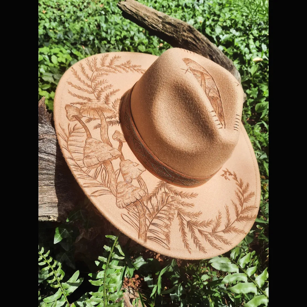 Tan Mushroom Fern Hat