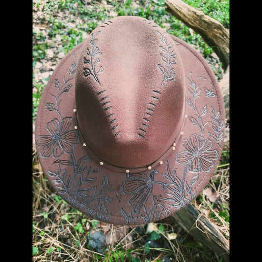Wild flower wide brim hat