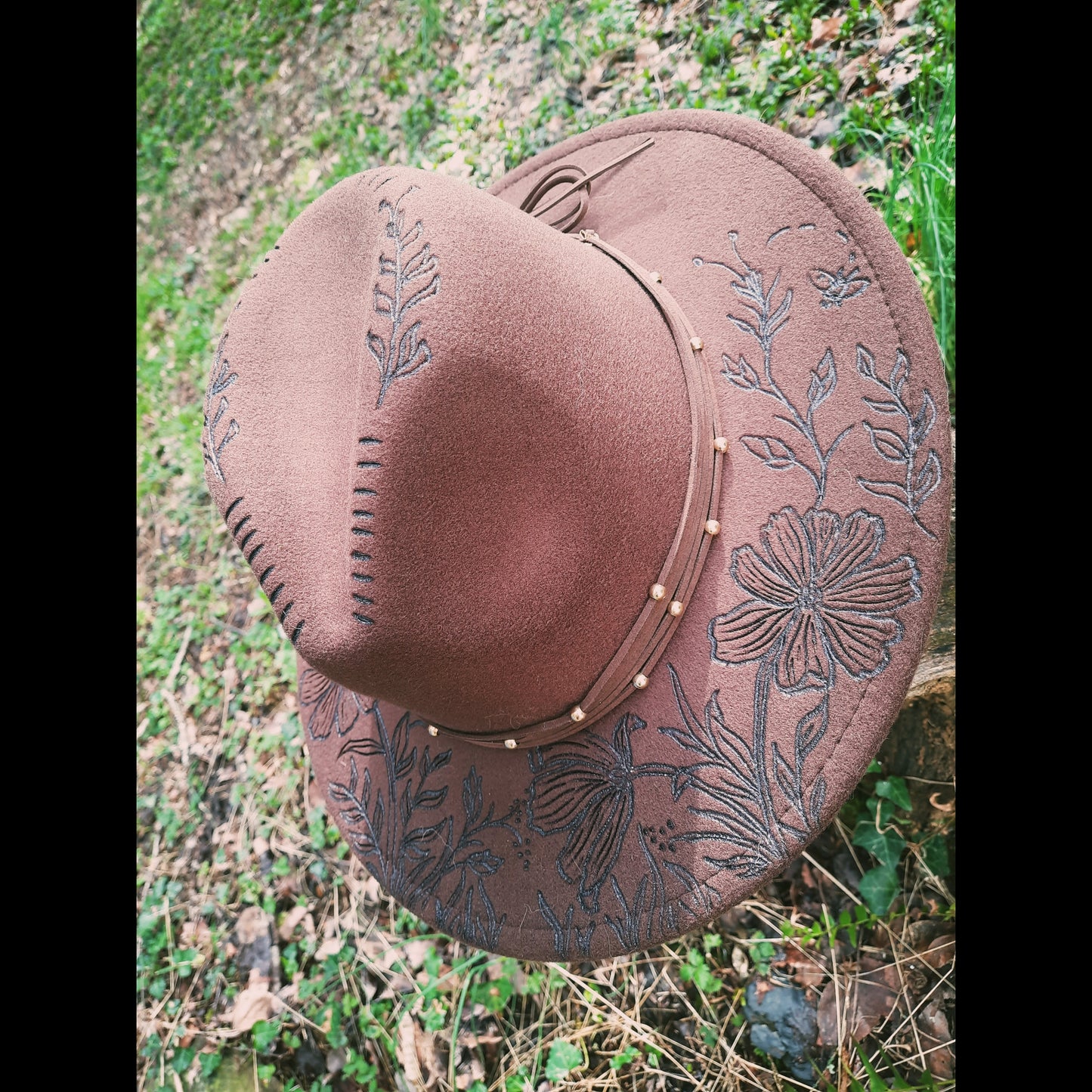 Wild flower wide brim hat